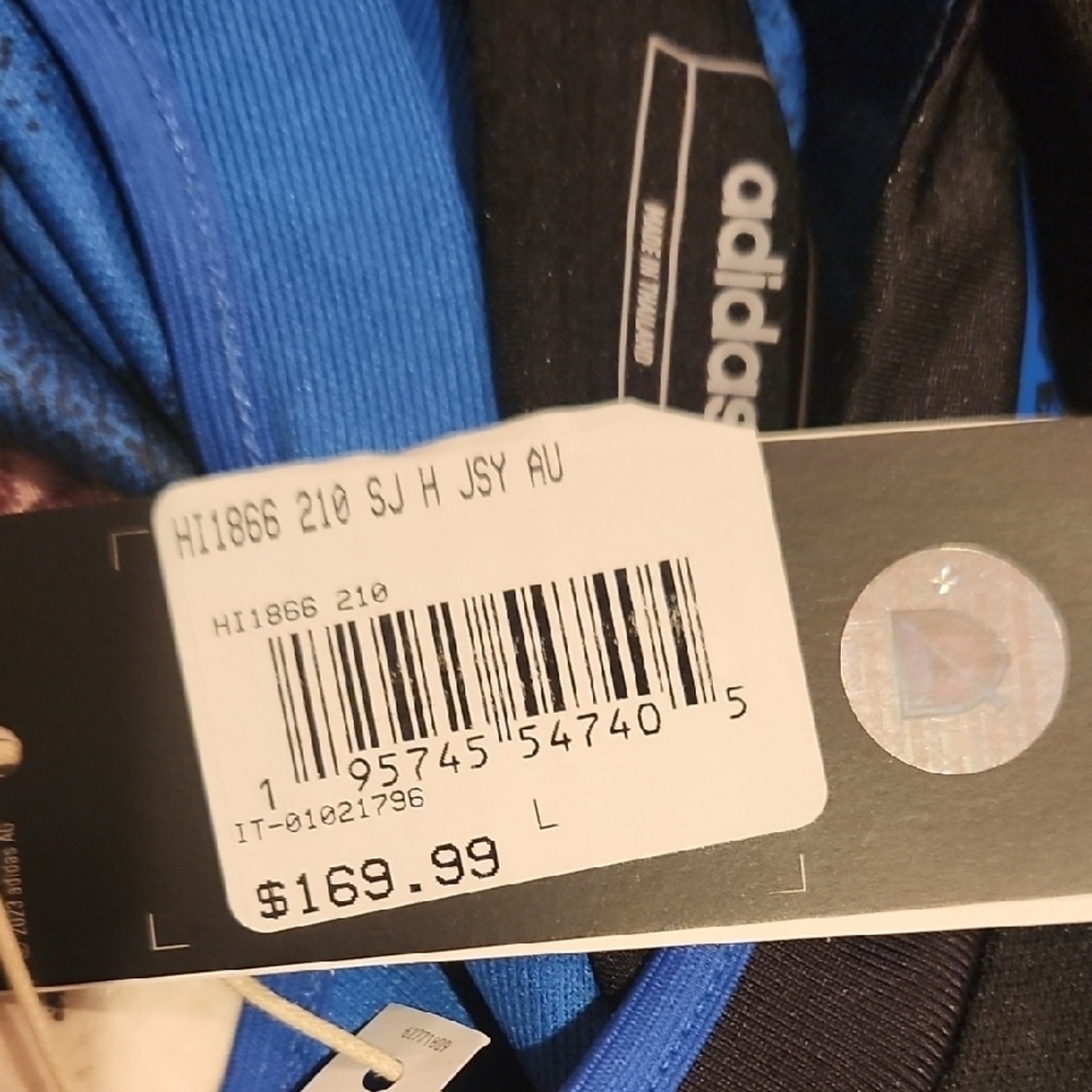 Adidas Blue and Black Soccer Jersey - Picture 8 of 8